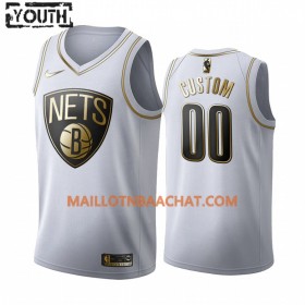 Maillot NBA Brooklyn Nets Personnalisable Nike 2019-20 Blanc Golden Edition Swingman - Enfant